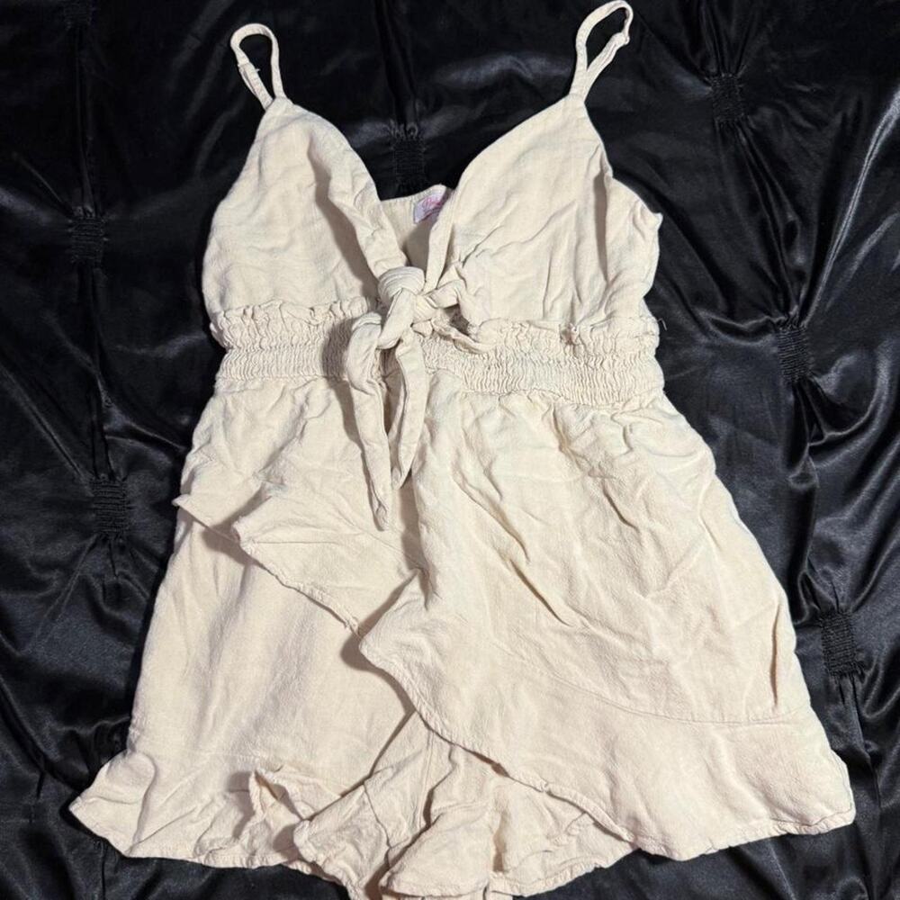 Pink lily cream romper